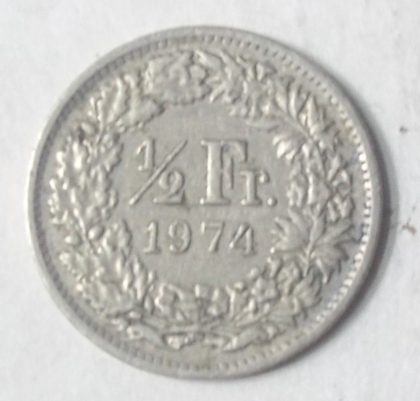 SWITZERLAND Half Fr. 1974 Helvetia (used)