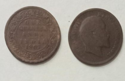 British India Coin EDWARD VII- ONE QUARTER ANNA 1907(BRONZE)