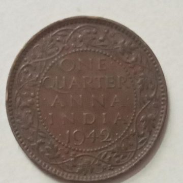 British India Coin GEORGE VI-1 QUARTER ANNA 19402used)(COPPER)