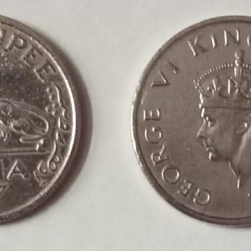 British India Coin GEORGE VI-HALF RUPEE 1947 (used)