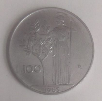 ITALY 100 LIRE 1963 (used) - Image 2