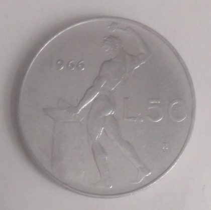 ITALY 50 LIRE 1966 (used) - Image 2