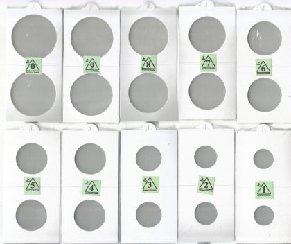 Coin Holders (Sizes 1 to 0, 50 Pieces Each) Pack of 10