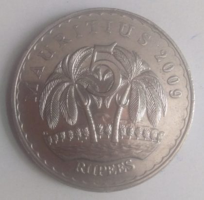 MAURITIUS 5 RUPEE 2009(used) - Image 2