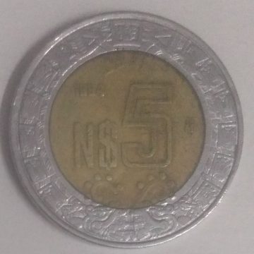 MEXICO 5 DOLLAR 1994(used)