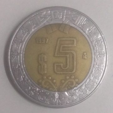 MEXICO 5 DOLLAR 1997(used)