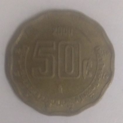 MEXICO 50 CENTS 2000(used)