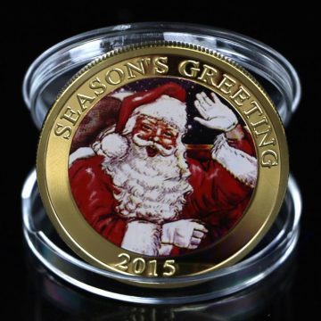 Gold Plated Coin 2015 Merry Christmas & Season's Greetings