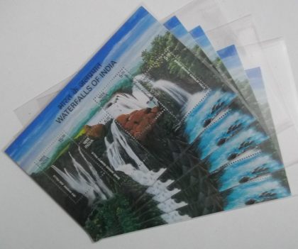 Water Falls-Indian Miniature Sheets-5nos