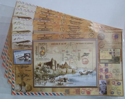 100 Years of Airmail-Indian Miniature Sheets-5nos