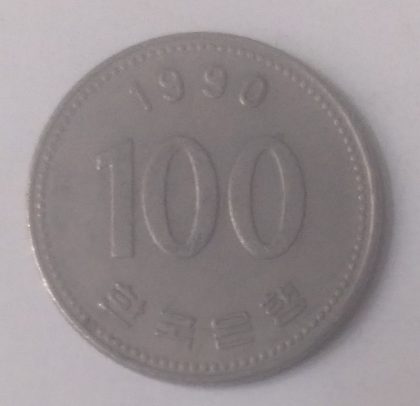 SOUTH KOREA 100 WON 1990(used)
