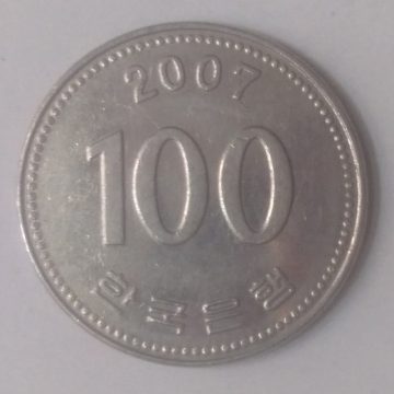 SOUTH KOREA 100 WON 2007(used)