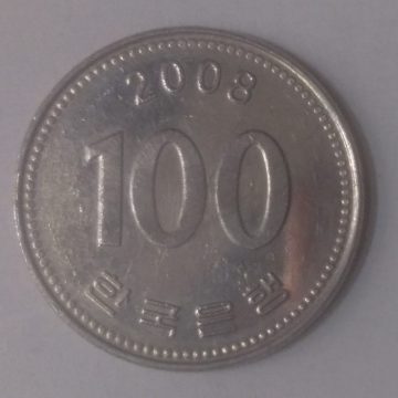 SOUTH KOREA 100 WON 2008(used)
