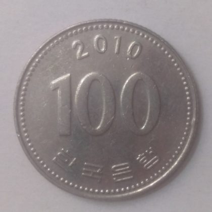 SOUTH KOREA 100 WON 2010(used)
