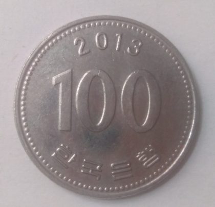 SOUTH KOREA 100 WON 2013(used)