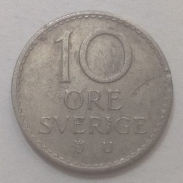 SWEDEN 10 ORE 1967(used)