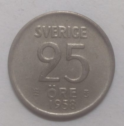 SWEDEN 25 ORE 1958(used)