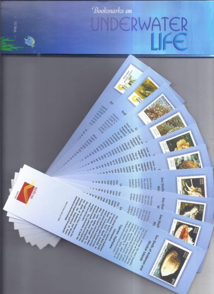 Bookmarks Depicting Stamps Underwater Life Theme