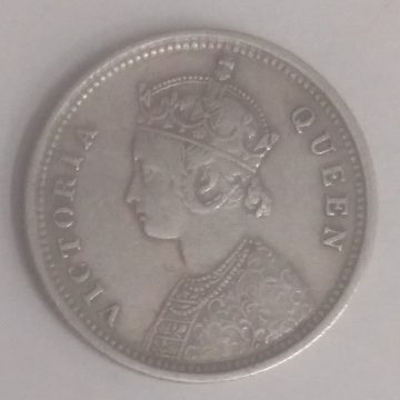 British India Coin VICTORIA QUEEN-1/4 RUPEE 1862(Used)