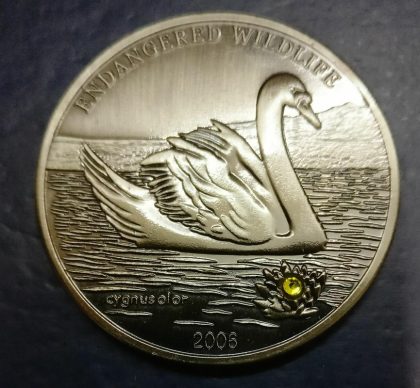 2006 Mongolia 500 TERPER SWAN - Endangered Wildlife Swarovski