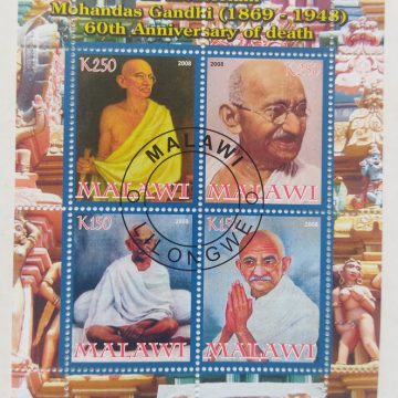 Miniature Sheet of Mahatma Gandhi Malawi (Used stamps)