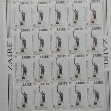 Zaire Tourism Monument De Kinshasa - FULL SHEET 20 STAMPS