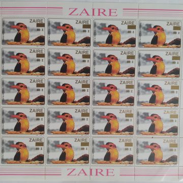 Zaire Martin Pecheur Pygmee - FULL SHEET 20 STAMPS