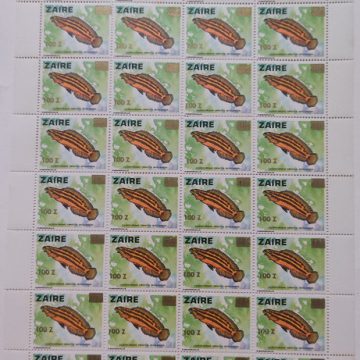 Zaire Julidochromis Ornatus - FULL SHEET 30 STAMPS