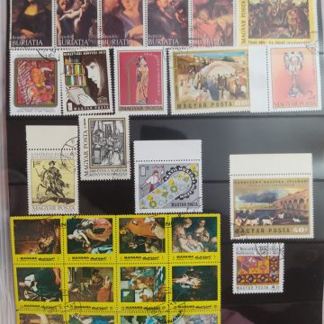 Painting stamps  Mixed Countries (28 stamps)