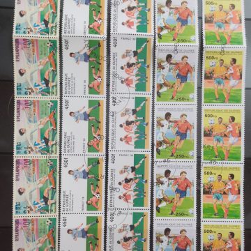 Sports used stamps (25 stamps) Horizonal & Vertical Blks of 5