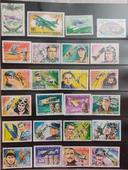 Aviation used stamps (24 stamps)