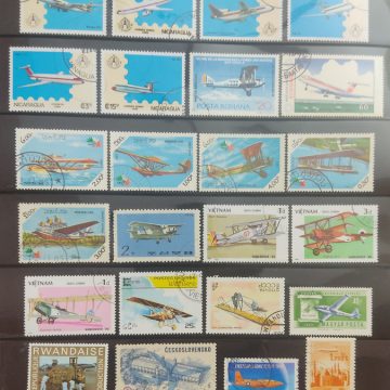 Aviation/Flights used stamps (24 stamps)