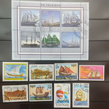 Ships used stamps (14 stamps)