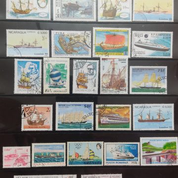 Ships used stamps (25 stamps)
