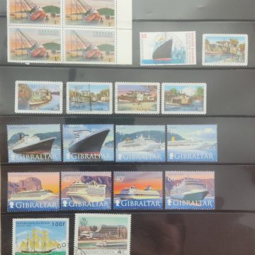 Ships used stamps (20 stamps)