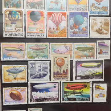 Ballon Aviation used stamps (25 stamps)