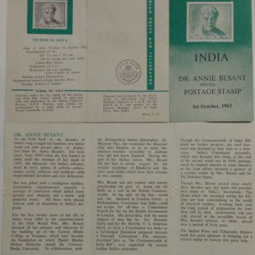 01 Oct. 63 Dr. Annie Besant. Personality, Socialist, Theosophist, Womens Rights Activist, Writer, Indian National Congress (BR)