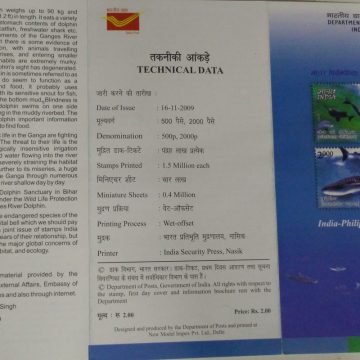 India-Philippines Joint Issue Butanding and Gangetic Dolphin. (BR)
