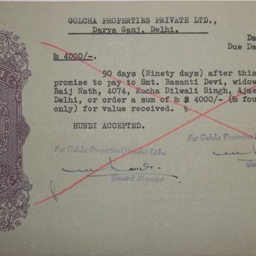 Golcha Properties Private Ltd. 2rs_4-10-1958 Fiscal Stamps