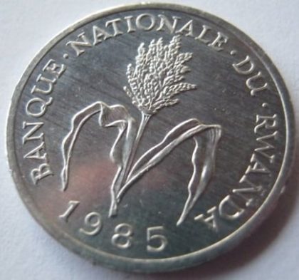 RWANDA1 FRANC1985KM# 12UNC Condition