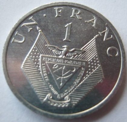 RWANDA1 FRANC1985KM# 12UNC Condition - Image 2