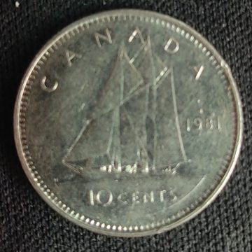 10 Cents Canada 1981 Elizabeth II D.G Regina