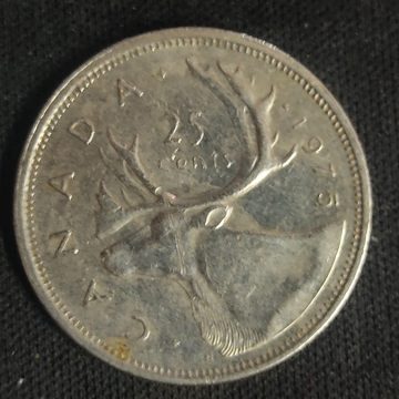 25 Cents Canada 1975 Elizabeth II D.G. Regina