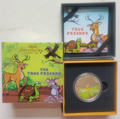 Panchatantra Coloured Souvenir Coin Proof Set: The True Friends(PROOF SET)