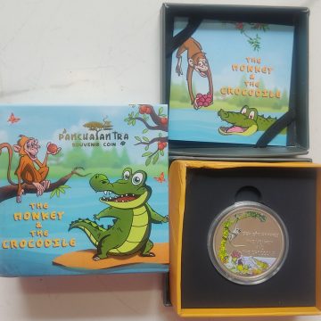 Panchatantra Coloured Souvenir Coin Proof Set: The The Monkey & The Crocodile(PROOF SET)