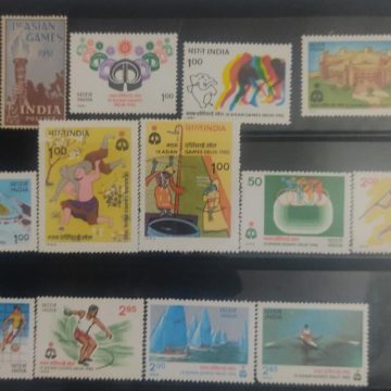 Theme collection of Asian Games 1st Event & IX th Event New Delhi 14 Stamps