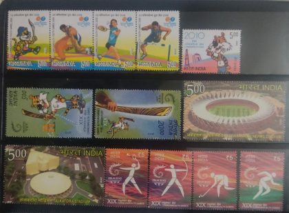 Theme collection of Commonwealth Gemes 2008(Pune) & 2010 (New Delhi) 13 Stamps