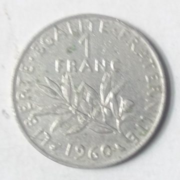 1 Franc 1960 Liberte Egalite Fraternite(used)