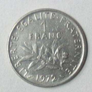 1 Franc 1972 Liberte Egalite Fraternite(used)