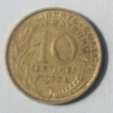 10 Centimes 1970 Liberte Egalite Fraternite (used)